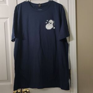 Santa HoHoHo navy blue short sleeve Christmas tshirt Christmas Sz XL